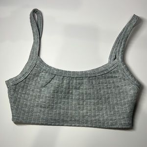Quilted cozy gray crop top, size small